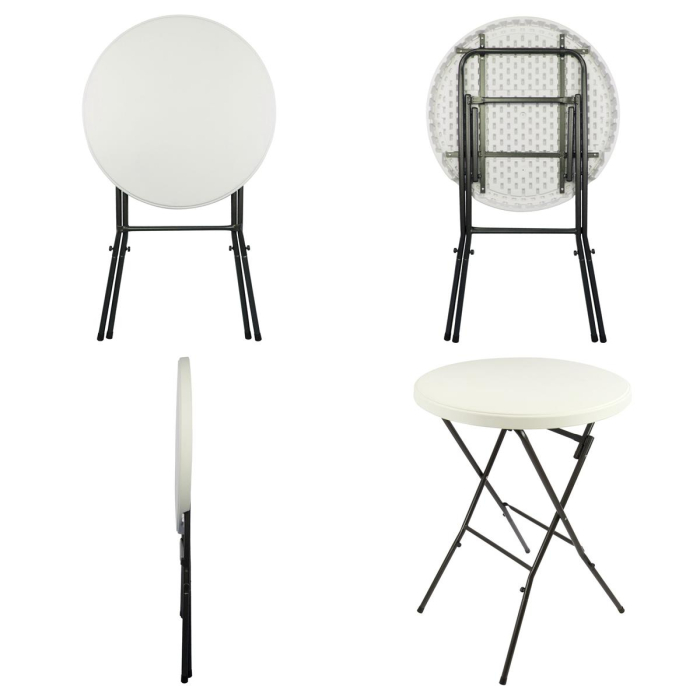 Masa inalta tip Bistro pliabila - 80x80x110 cm - rotunda ABS alb [4]