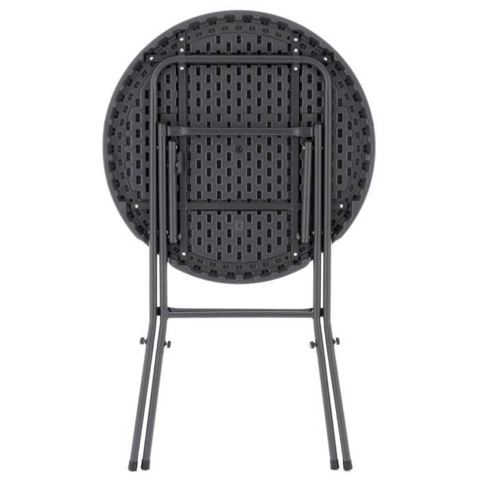 Masa inalta tip Bistro pliabila - 80x80x110 cm - rotunda ABS antracit - ratan look [3]