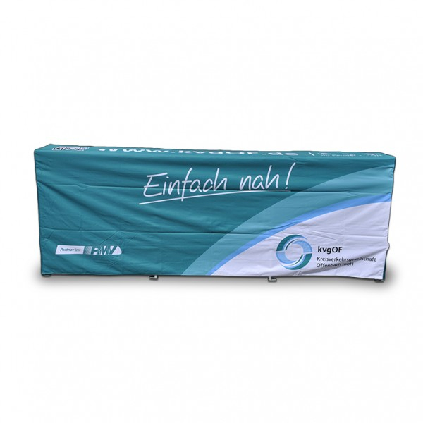 Masa - pult de prezentare pliabil - tip acordeon - inaltime reglabila 85-110 cm - aluminiu, cu blat metalic - dimensiune blat  285x70 cm - max 100Kg [3]