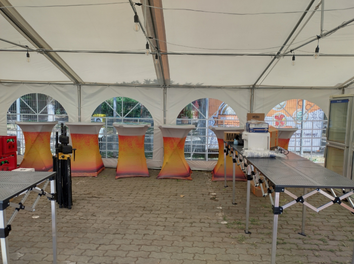 Pavilion - cort demontabil MARQUUE 8x12m - culoare alb PVC 750g - cadru de sustinere, certificat ignifug [2]