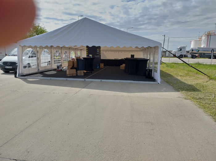 Pavilion - cort demontabil MARQUUE 8x12m - culoare alb PVC 750g - cadru de sustinere, certificat ignifug [3]