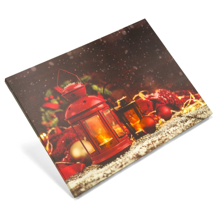 Tablou iluminat 2 leduri cu timer - 30x40cm - print digital pe canvas - Lampa X-mas [3]