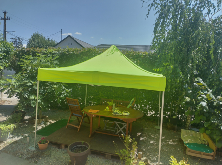 Inchideri terase - Acoperis pavilion FLEXPRO 3x3 metri - culoare galben neon - impermeabil  Poliester cu PVC 300g/mp