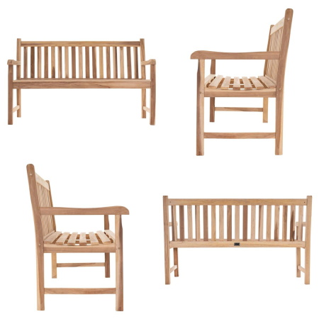Banca gradina din lem de TEAK - 150cm, 3 locuri - lucrata manual [2]