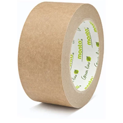 Ambalaje catering - Banda adeziva GREENLINE 100% reciclabil din hartie - MONTAPACK 843 - 50mm x 50m - rola