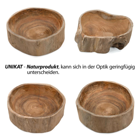 Bol din lemn de TEAK 28x27 cm - ideal pentru fructe - decorativ - lucrat manual [4]