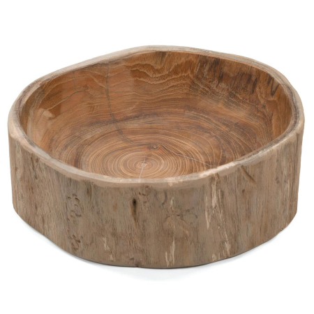 Bol din lemn de TEAK 28x27 cm - ideal pentru fructe - decorativ - lucrat manual [1]