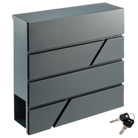 Cutie postala FIN cu locas pentru ziare - din tabla vopsit electrostatic- culoare antracit - dimensiuni 37 x 37 x 10,5 cm [3]