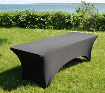 Mobilier terase - Husa pentru masa pliabila 244x75x74 cm - culoare negru - poliester 90% spandex 10 %