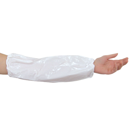 Food - Maneca protectie HYGONORM - din PE  cusut manual  cu elastic - culoare alb - 40 cm  20my - 100 buc