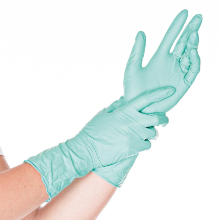 REDUCERI PRET - Manusi examinare NEOPREM-neoprene, fara pudra-28 cm-diverse marimi, verde-50 buc