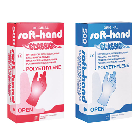 Food - Manusi unica folosinta SOFTHAND  POLY - din polietilena, marime femei/barbati - 500 buc
