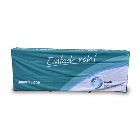 Masa - pult de prezentare pliabil - tip acordeon - inaltime reglabila 85-110 cm - aluminiu, cu blat metalic - dimensiune blat  285x70 cm - max 100Kg [2]