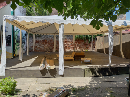 Pavilioane si corturi - Pagoda Marquee Exclusive 7x7 m PVC - culoare alb - inclusiv pereti