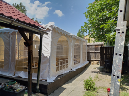 Pagoda Marquee Exclusive 7x7 m PVC - culoare alb - inclusiv pereti [6]