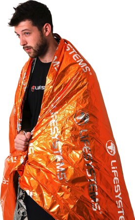 Patura hipotermie LIFESYSTEMS de urgenta - din folie argintie/portocaliu - pentru drumetii, alpinism sau kit de supravietuire in natura - 210x140 cm, [2]