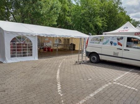 Pavilion - cort demontabil MARQUEE CombiTents 6x10m - 3 in 1  - culoare alb PVC 500g [1]