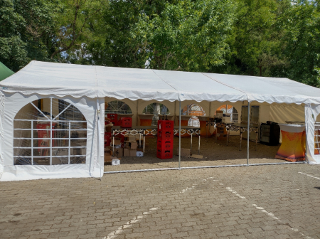 GRADINA - TERASA - Pavilion - cort demontabil MARQUEE CombiTents 6x10m - 3 in 1  - culoare alb PVC 500g