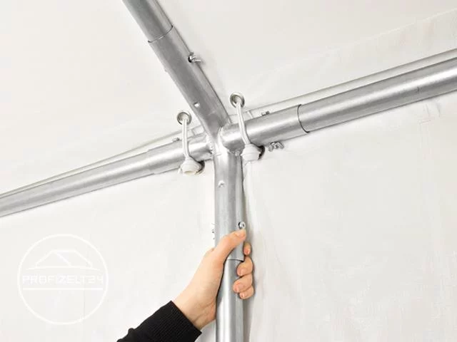 Pavilion - cort evenimente FLEX PLUS - 4x6 m - culoare alb - prelata acoperis PE 300g / mp [2]