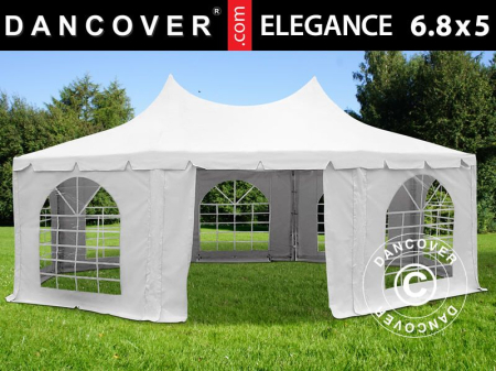 GRADINA - TERASA - Pavilion - cort in 8 colturi MARQUEE Elegance PRO - 6.80 x 5 metri   culoare alb