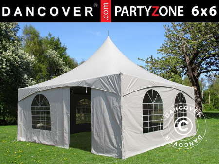 GRADINA - TERASA - Pavilion PARTYZONE 6x6m tip pagoda - culoare alb- PVC