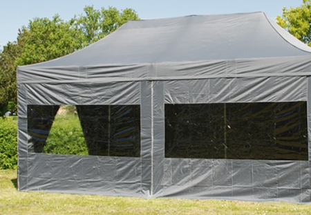Pavilion pliabil  PROFESSIONAL 3x6 m gri antracit - 2 pereti - cadru Alu-HEX 40mm - hexagonal [5]