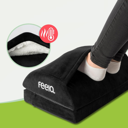 Perna ergonomica FEELA pentru picioare cu buzunar incalzit, reglabil pe inaltime - culoare negru [4]