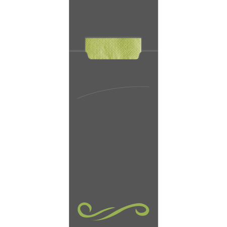 HORECA - Punga tacamuri CLASIC din FSC mix 20x8.5 cm - cu servetel lime - culoare gri