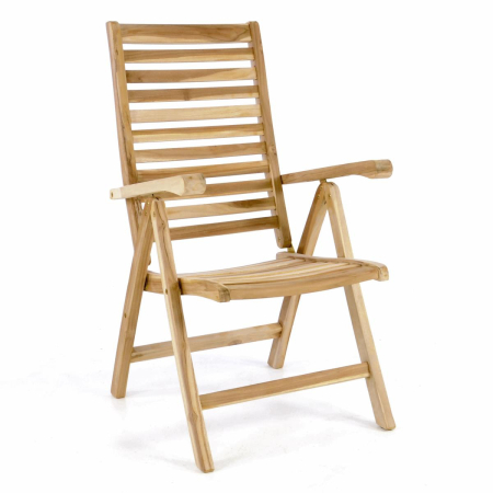 GRADINA - TERASA - Scaun pentru terasa pliabil din lemn de TEAK  - reglabil in 6 puncte