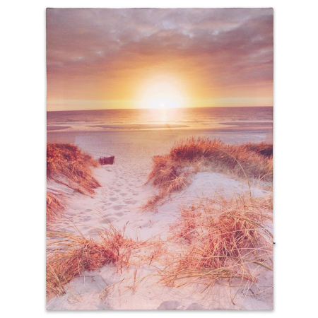 Tablouri decorative - Tablou iluminat 1 led cu timer - 30x40cm - print digital pe canvas - plaja la apus