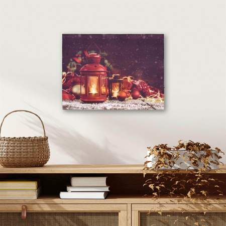 Tablou iluminat 2 leduri cu timer - 30x40cm - print digital pe canvas - Lampa X-mas [1]