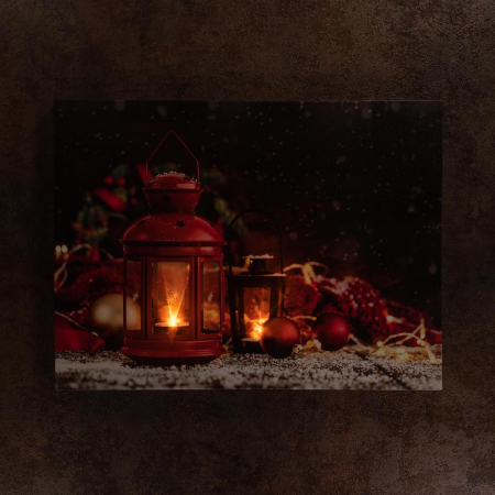 Tablou iluminat 2 leduri cu timer - 30x40cm - print digital pe canvas - Lampa X-mas [3]