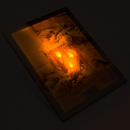 Tablou iluminat 3 leduri cu timer - 30x40cm - print digital pe canvas - Lampa rosie [2]