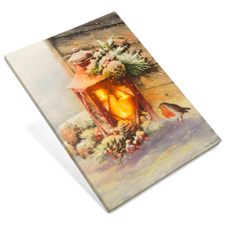 Tablou iluminat 3 leduri cu timer - 30x40cm - print digital pe canvas - Lampa rosie [1]