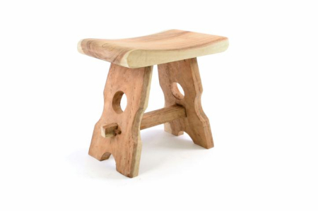 GRADINA - TERASA - Taburet terasa din lemn de SUAR - masiv in stil taranesc  nefinisat - 49x45x29 cm