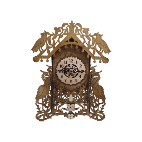 Ceasuri decorative - Ceas de perete decorativ din lemn, model vintage, stejar deschis, pentru foisor, 45x15x33 cm