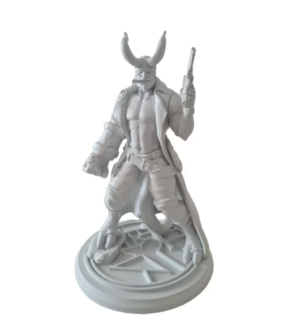 Produse EmagMarketplace - Figurina Hellboy pentru pictat, 23x14x14 cm printata 3D, vopsita cu primer
