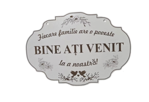 Cadouri personalizate - Placa Bine Ati Venit, Set Mire Mireasa, Culoare Alb, Marime 55×39 cm