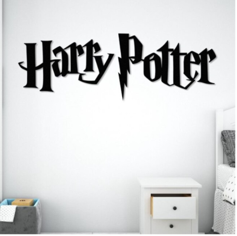 Tablouri - Tablou Harry Potter set lemn negru mat 100x34x0, 4 cm