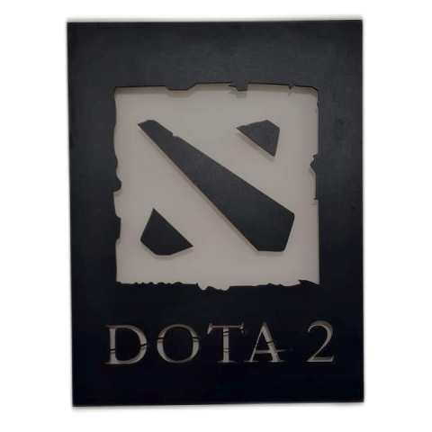 Tablouri - Tablou LED Dota 2, Negru, 38.5x50cm, Iluminat Albastru, Design Ambiental