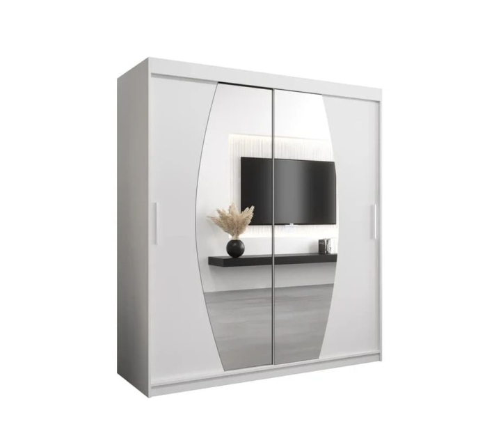 Dressing Cami, 140x60x200cm, cu oglinda, Alb, Pal 18 mm [2]