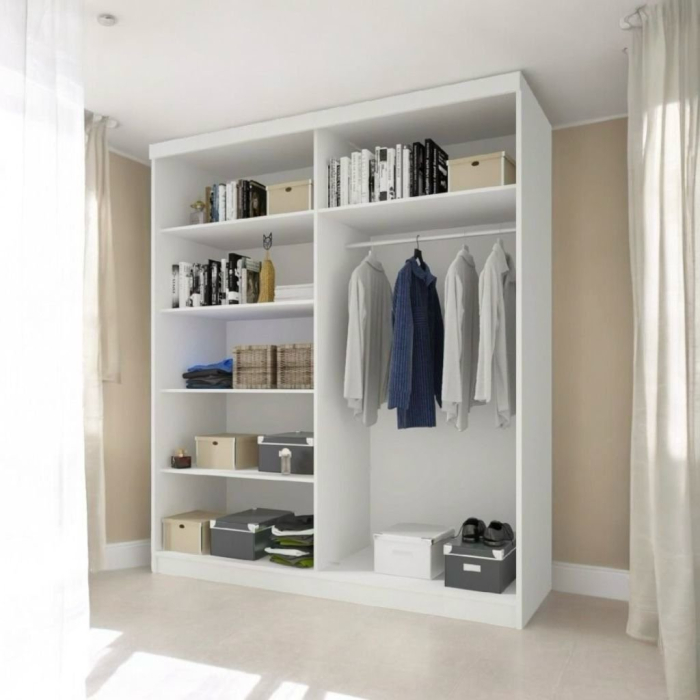 Dressing Cami, 160x60x200cm, cu oglinda, Alb, Pal 18 mm [3]