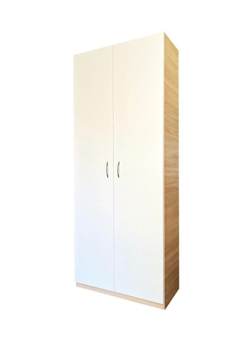 Dulap Stejar Sonoma / Alb 2 usi, 4 polite, 197x80x40 cm, Pal 18 mm [4]