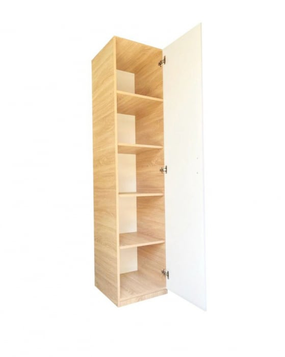 Dulap tip Soldat, 197x45x50 cm, 4 polite, Stejar Sonoma / Alb, Pal 18 mm [4]