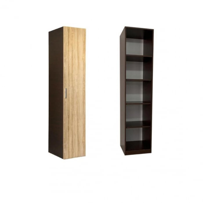 Dulap tip Soldat, 197x45x50 cm, 4 polite, Wenge/Stejar Sonoma, Pal 18 mm [3]