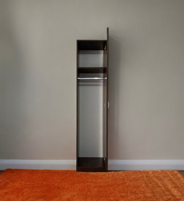 Dulap tip Soldat, 197x45x50cm, 1 polita + 1 bara haine, Wenge, Pal 18 mm [2]