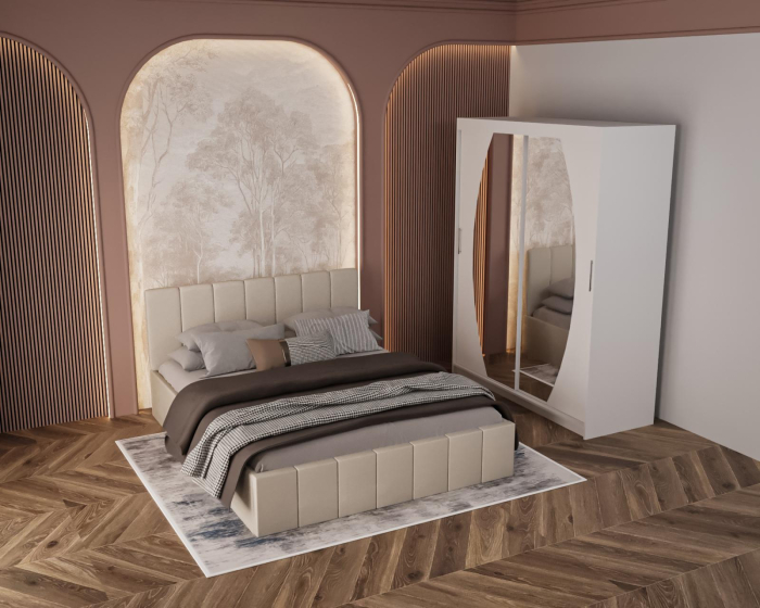 Pat Alex Crem,180x200 cm + Dressing Cami Alb, 140x200 cm [3]