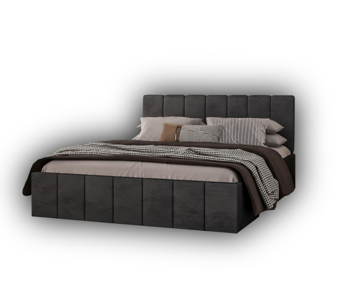 Pat tapitat Alex, 180x200 cm, Gri inchis [6]