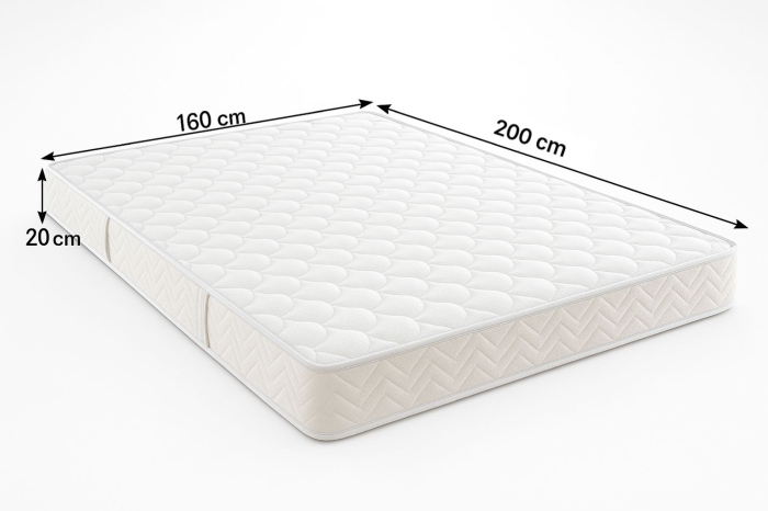 Pat tapitat Alex cu saltea, 160x200 cm, Gri deschis [6]