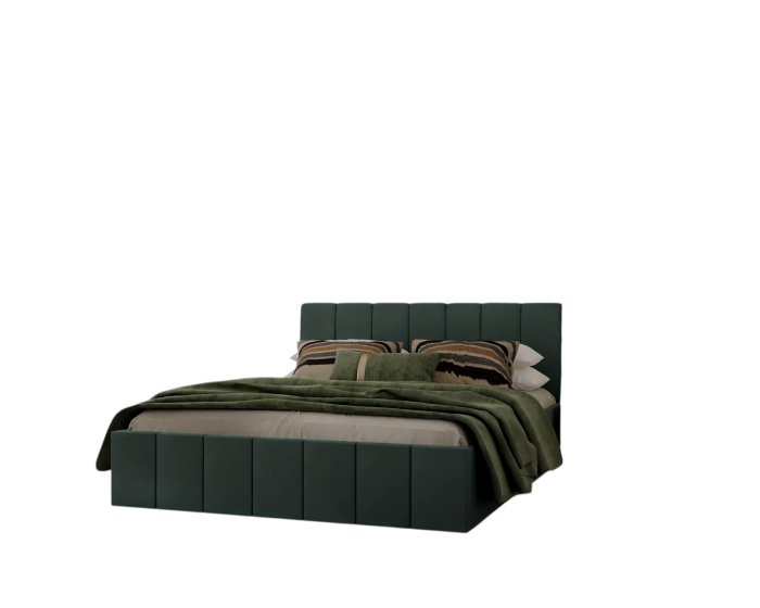 Set Dormitor Alex cu oglinda, Pat 160x200cm, Verde + Alb, Pal 18 mm [5]